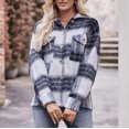 thumbnail image 4 of Penkiiy Veste Sans Capuche Ample à Carreaux Imprimée pour Femme m Bleu, 4 of 9