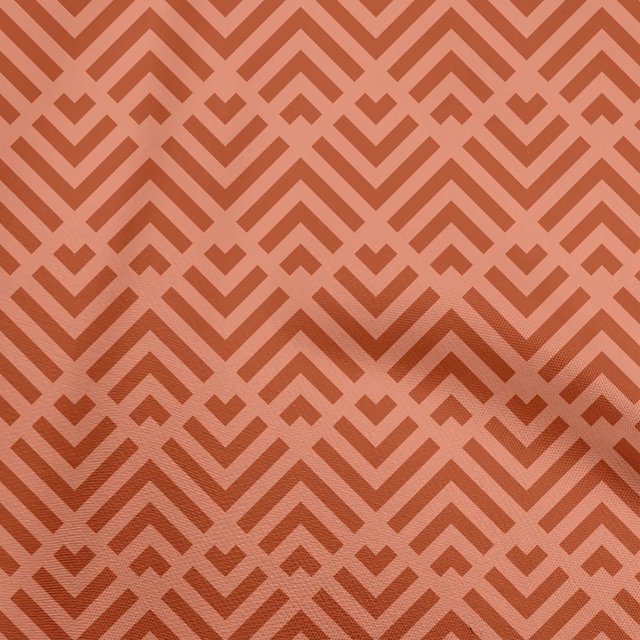 oneOone Rayon Orange Fabric Geometric Sewing Material Print Fabric By The Yard 56 Inch Wide