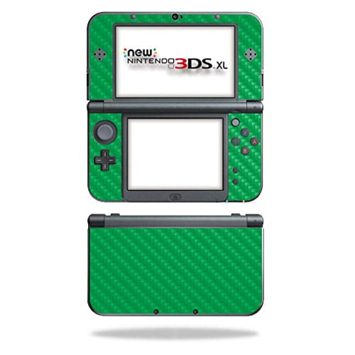 MightySkins Carbon Fiber Skin for Nintendo New 3DS XL (2015) - Green | Protective, Durable Textured Carbon Fiber Finish | Easy to Apply, Remove, and Change Styles | Made in The USA