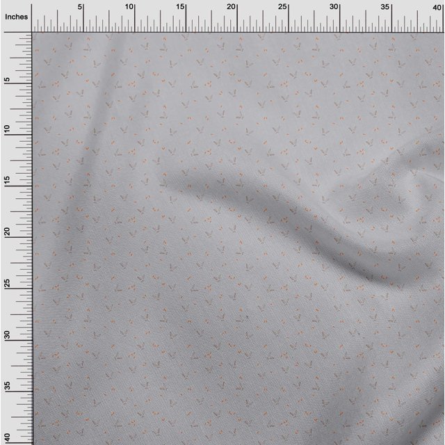 oneOone Cotton Silk Fabric Carrot & Rabbit Face Animal Printed Fabric 1 Yard 42 Inch Wide