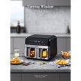thumbnail image 4 of 9L(9.5 Quart) Dual Basket Air Fryer with Easy View Windows, Air Fryer Oven With 8 Program Settings, Auto Shutoff, 2 Independent Work 4.5L Nonstick Frying Baskets, Black+Silver, 4 of 6