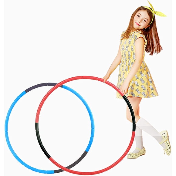 Hoola Hoop for Kids Set of 2 Detachable Adjustable Weight/Size Plastic Kid Hoola Hoop,Suitable for Hoola Hoop Game,Fitness,Gymnastics,Dance and Pet Training