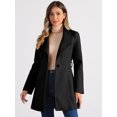 thumbnail image 2 of INSPIRE CHIC Manteau Long Classique pour Femme à Col Montant, Manches Longues, d'Hiver, Ceinturé, L Noir, 2 of 8