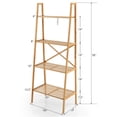 thumbnail image 3 of Gymax 2PCS 4-Tier Bamboo Ladder Bookshelf 58'' Display Shelf Storage Rack Plant Stand, 3 of 9