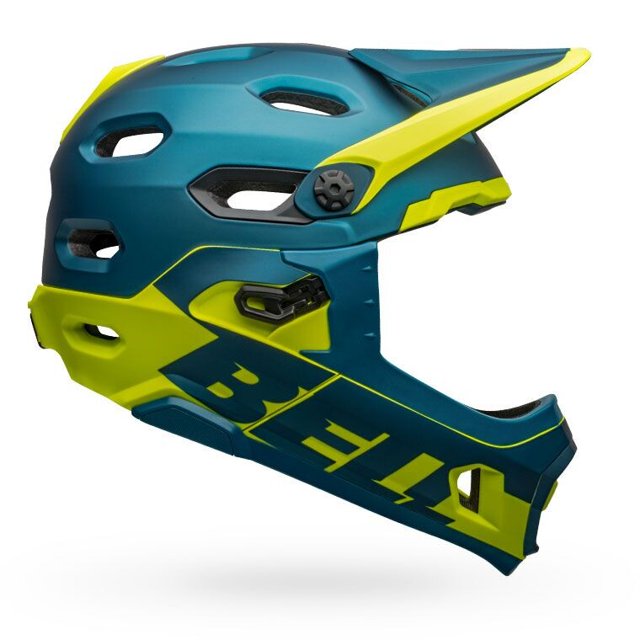 BELL : SUPER DH SPHERICAL : Bleu Mat/brillant/hi-viz : L