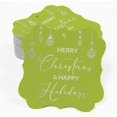 thumbnail image 2 of Inkdotpot Real Silver Foil Merry Christmas & Happy Text Tags Favor Bracket Shape Hang Pack Of 100 Paper Tags, 2 of 7