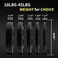 thumbnail image 3 of Rubber Bumper Plates Set – 2" Barbell Weights – 45LB x 4 (180 lbs Total) – Precision Strength Training – Home & Commercial Gym – Durable, 3 of 5