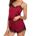 thumbnail image 1 of Qertyioot Pyjama pour Femmes Sans Manches à Bretelles, Ensemble de Nuit avec Garniture en Dentelle, Tenue de Sommeil, 1 of 7