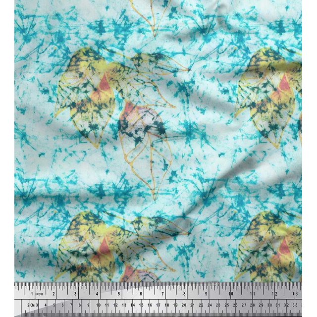 Soimoi Cotton Duck Fabric Leaves & Texture Decor Fabric Printed Yard 42 Inch Wide