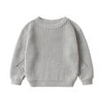 thumbnail image 1 of Lolmot Chandail en Tricot Surdimensionné pour Bébé Fille Garçon, Col Ras du Cou, Chandail Molletonné, Uni, Chaud, Manches Longues, Hauts, Chemisier, 1 of 1