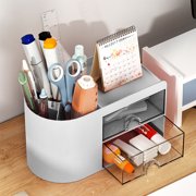 EGNMCR Desk Organizer With Drawers Multi Compartment Pen For Stationery Makeup Office Supplies Desktop Storage Box For Students Home Office Multifunctional Pen Holder Desk Storage Rack