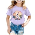 thumbnail image 4 of WEAIXIMIUNG T-Shirt Imprimé à Manches Courtes pour Filles de Pâques, Haut Décontracté 140, 4 of 4