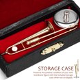 thumbnail image 4 of Miniature Trombone Instrument de Musique Miniature en Cuivre Décoration de Bureau Accessoire de Maison de Poupée, 4 of 9