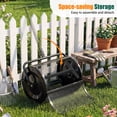thumbnail image 4 of Gymax Compost SpreaderPeat Moss Spreader Roller w/Height-adjustable T-shape Handle Black, 4 of 10
