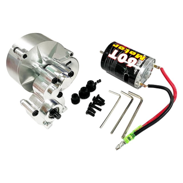 Xingzhi Transmission 60T Motor Metal Gear Box Set For 1/10 Axial SCX10 Improved Silver 1Set