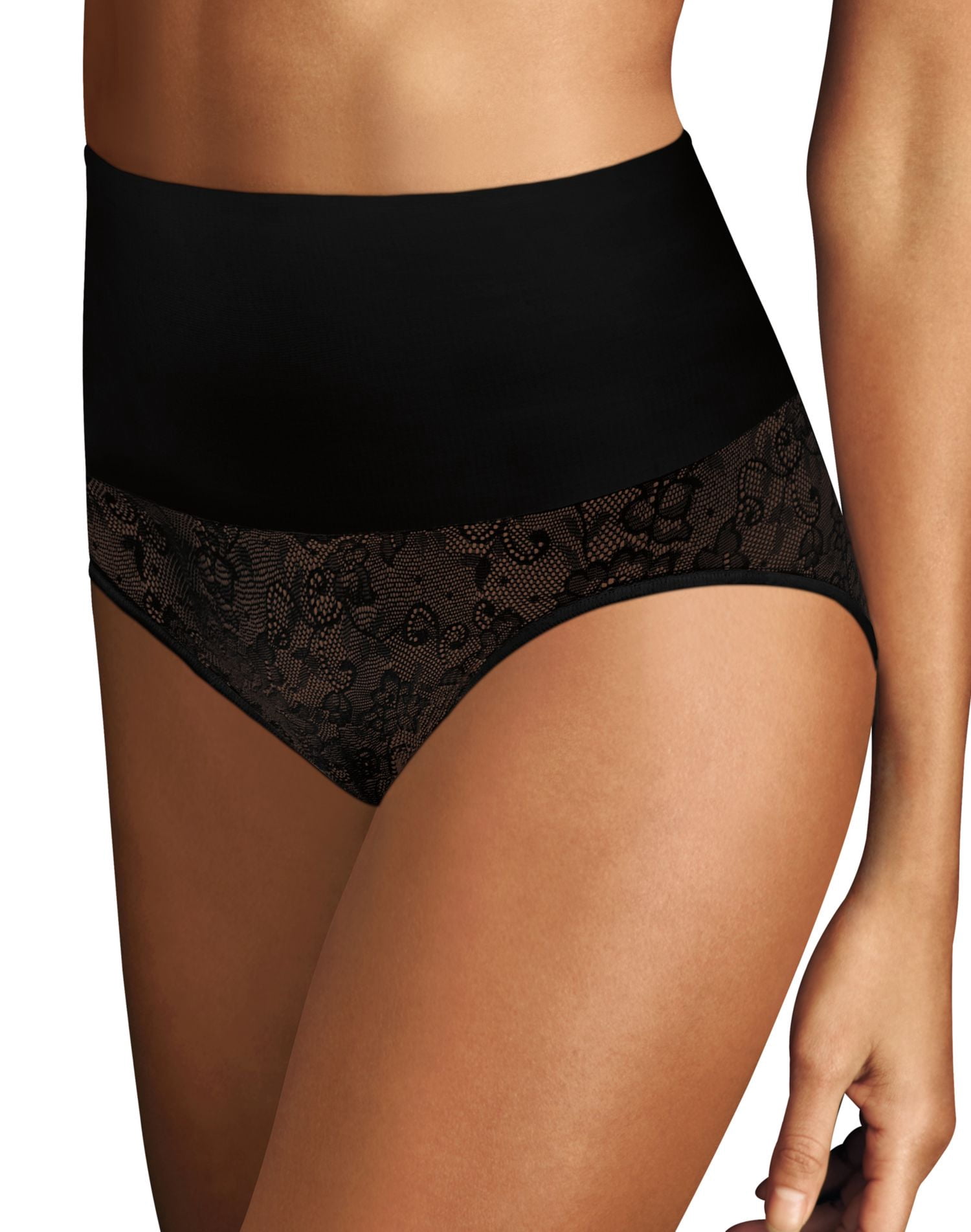 Maidenform Womens Tame Your Tummy Brief, 2XL, Black Lace