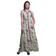 thumbnail image 1 of Bimba Robe Longue Décontractée d'Été Sans Manches à Fente avant Imprimée à Fleurs pour Femmes - Petit, 1 of 5