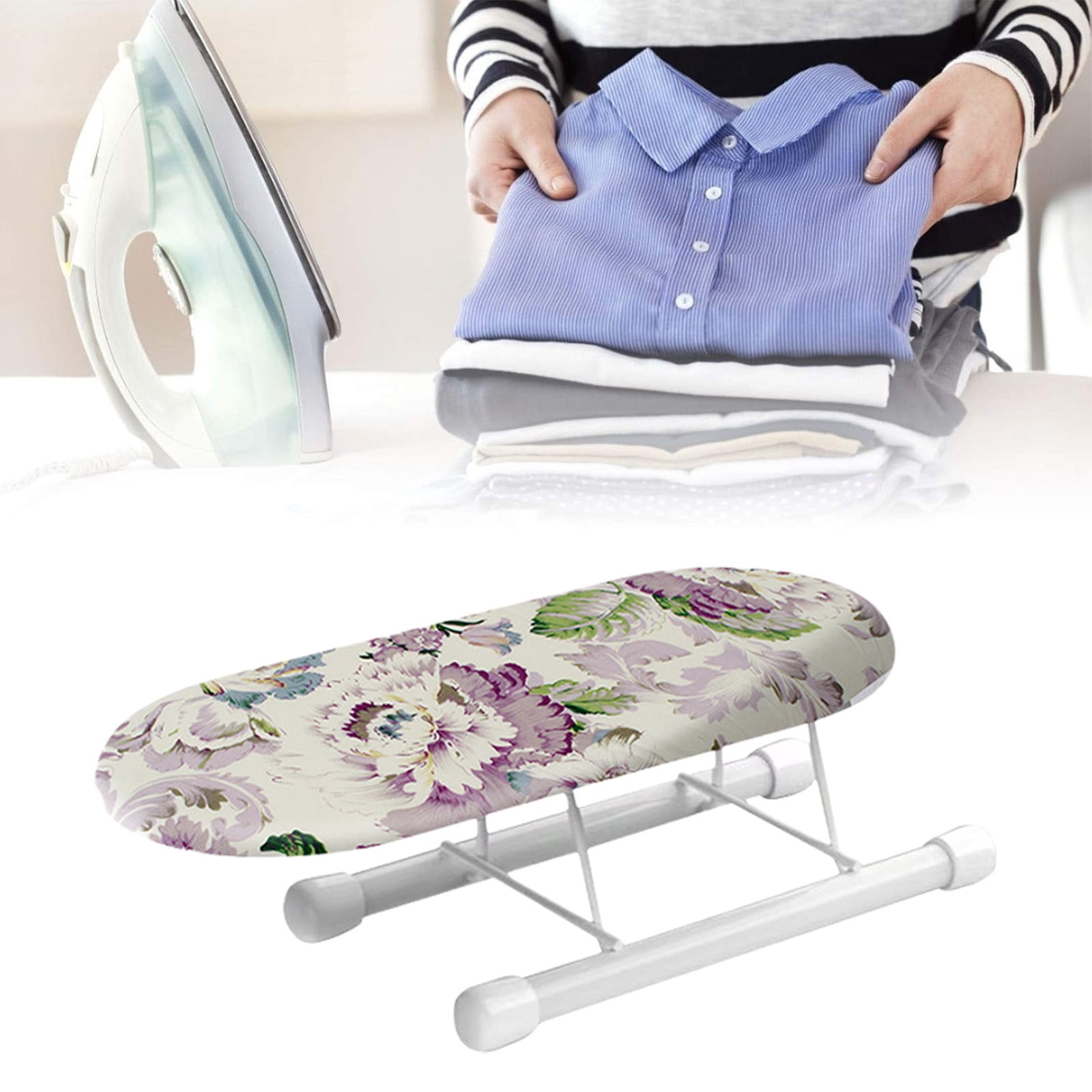 IRON TABLE mini（CHIKKA FINISH） Mini Ironing Board with Folding Legs, Compact Portable Iron Table