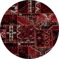 thumbnail image 1 of Ahgly Company Tapis d'Intérieur Ronds Abstraits Brun Châtaigne à Empiècements, 3 Pieds Rond, 1 of 6