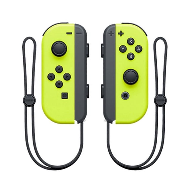 Liveday Nintendo_Switch Paire de Joy-Con, Manette Joy-Con Nintendo-Switch de Remplacement. une Paire de Manettes Joy-Con Jaune Néon avec accents Noirs, Boutons Ergonomiques, Joysticks et Dragonnes. Idéal pour le Jeu Nintendo Switch et compatible avec Divers Accessoires de Switch.