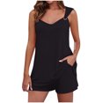 thumbnail image 1 of Yuyuzo Womens Lounge Sets Two Piece Square Neck Tank Tops Wide Leg Shorts with Pockets Matching Outfits, 1 of 7