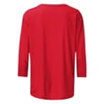 thumbnail image 5 of hotojiny Spring Tops for Women Lightweight Solid Color 3/4 Sleeve Crewneck Basics Tees Plus Size Soft Comfy Summer Work Shirt, 5 of 5