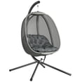 thumbnail image 1 of Outsunny Chaise Oeuf Suspendue avec Support et Panier Pliant, Gris, 1 of 10