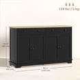 thumbnail image 3 of HOMCOM Sideboard Cabinet with Storage Drawers Adjustable Shelves Black, 3 of 10