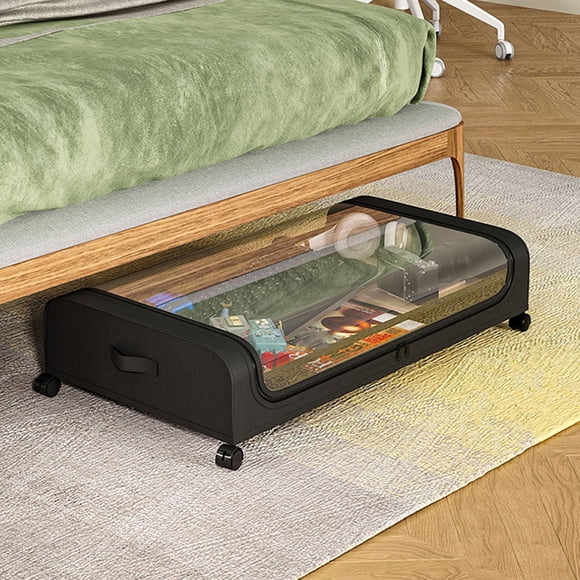 Sunshine Deals, under Bed Storage Containers, Rolling Shoe Organizer, Clear Lids, Space-Saving Design, for Home/office, Storage Drawer, Under-Bed Furniture, Mobility-Friendly Hzhnb New Release