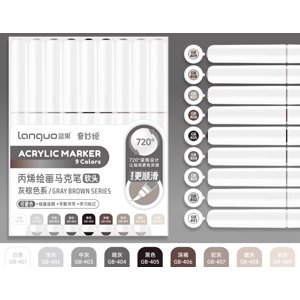LANGUO Marqueurs acryliques à pointe molle 9 Couleurs/ensemble pour dessiner Smart Opaque pliable Student Marker