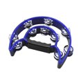 thumbnail image 1 of Double Row Handheld Tambourine Metal Jingles Hand Held Musical Percussion Drum Half Moon Hand Bell, 1 of 7