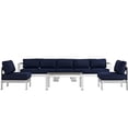 thumbnail image 4 of Modway Shore Sectionnel de Mobilier de Patio Extérieur en Aluminium, 6 Pcs, Gris, 4 of 7