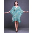thumbnail image 3 of Bimba Feuilles Plage Caftan de Plage Couvre-Maillot Bikini Robe Midi pour Femmes Courte Caftan-S-L, 3 of 5