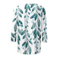 thumbnail image 4 of CHUANK Blouses pour Femmes Grande Taille Mode pour Femmes T-shirt Imprimé Ample Mi-Long Manches 3/4 Col Rond Hauts Décontractés, 4 of 5