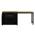 thumbnail image 4 of U_Style-CA 43.3"-87.4" Counter Table & Bar Cabinet with Extendable Tabletop (with Wheels), Storage Sideboard, 2 Doors, 1 Drawer, Adjustable Shelves, Wine Rack & Stemware Holder (Chairs Not Included), 4 of 18