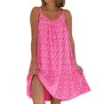 thumbnail image 1 of Kcodviy Robe Décontractée Femme Florale O Maxi Robe Femme Col Volanté Ourlet Spaghetti Adolescente Robes Décontractées Bretelle Sans Manches Robe Courte Robe Décontractée Femme Robe de Plage, 1 of 7
