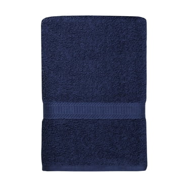 Mainstays Basics Solid Bath Sheet, Soft & Durable, 100% Cotton, Blue