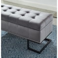 thumbnail image 4 of Imperial Tufted Double Ottoman With Black Base (Gray), 4 of 5