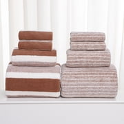 CQCYD Velvet Towel Set, 8-Piece Coral Fleece Bath Collection, 2 Bath 2 Face 4 Square Towels, Soft Absorbent Quick-Dry Velvet Towel Set for Bathroom and Spa