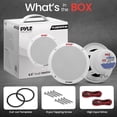 thumbnail image 3 of 6.5 Inch Dual Marine Speakers - 2 Way Waterproof and Weather Resistant Outdoor Audio Stereo Sound System with 400, 3 of 5