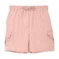 thumbnail image 1 of MIASHUI Boys Cargo Shorts Summer Drawstring Stretch Waist Sports Pants with Pocket,Light Pink,11-12 Years, 1 of 6