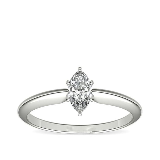 1.00 Carat Excellent Marquise Cut Natural Diamond Unique Solitaire Ring for Engagement Solid 14K White Gold Size 8.5
