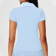 thumbnail image 5 of Wensltd Women Casual Tops Short Sleeve Soft Lightweight Comfortable Tops Solid Color Lapel Shirts, 5 of 5
