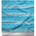 thumbnail image 1 of Soimoi Poly Georgette Fabric Stripe,Floral & Filigree Damask Printed Fabric 1 Yard 42 Inch Wide, 1 of 1