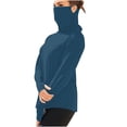 thumbnail image 2 of Ovbmpzd Womens Tops Sun Protection Dark Blue Long Sleeve Solid Breathable Tees Women Shirts XXL, 2 of 8