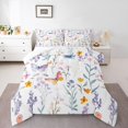 thumbnail image 2 of Erosebridal Watercolor Flower Bedding Twin Comforter Set, Colorful Butterfly Down Comforter, 2 Pieces, Lightweight, 2 of 6