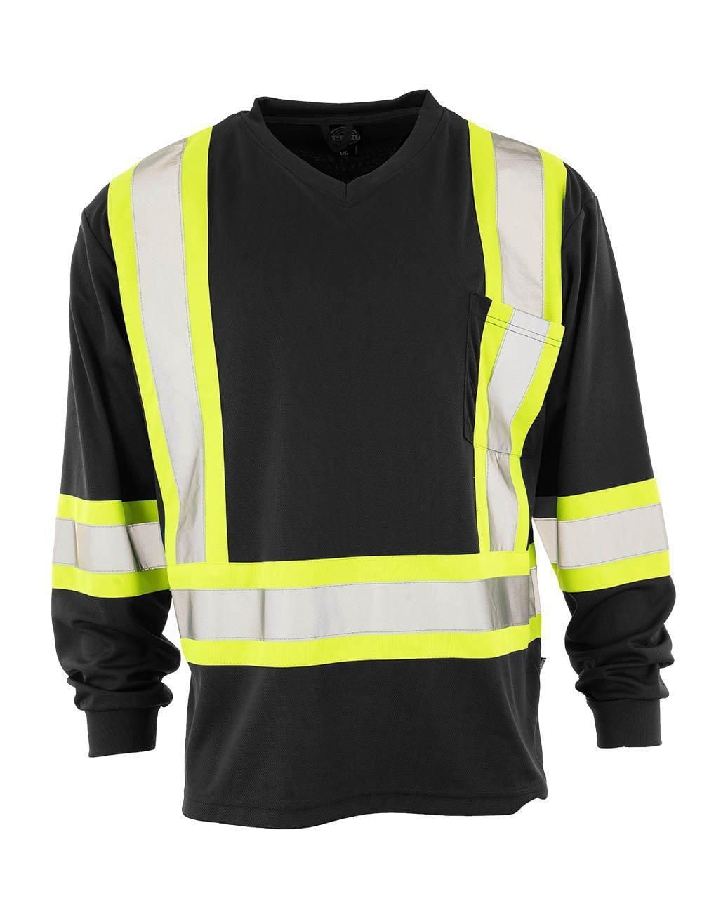 T-shirt de sécurité à manches longues Forcefield Hi Vis col V