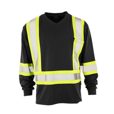 T-shirt de sécurité à manches longues Forcefield Hi Vis à col V