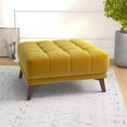 thumbnail image 4 of Allen Mid Century Modern Velvet Ottoman in Gold, 4 of 6