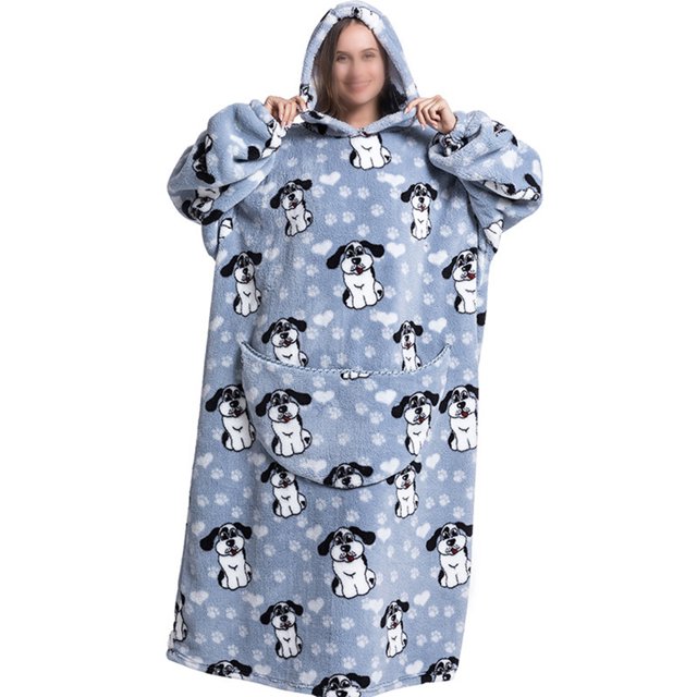 LUXUR Chemises de Nuit à Capuche pour Femmes, Robe de Nuit, Robe de Sommeil, Imprimé Chien